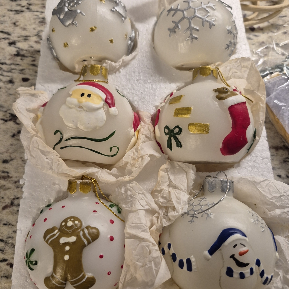 Festive Holiday Ornament Set - White and Multicolor